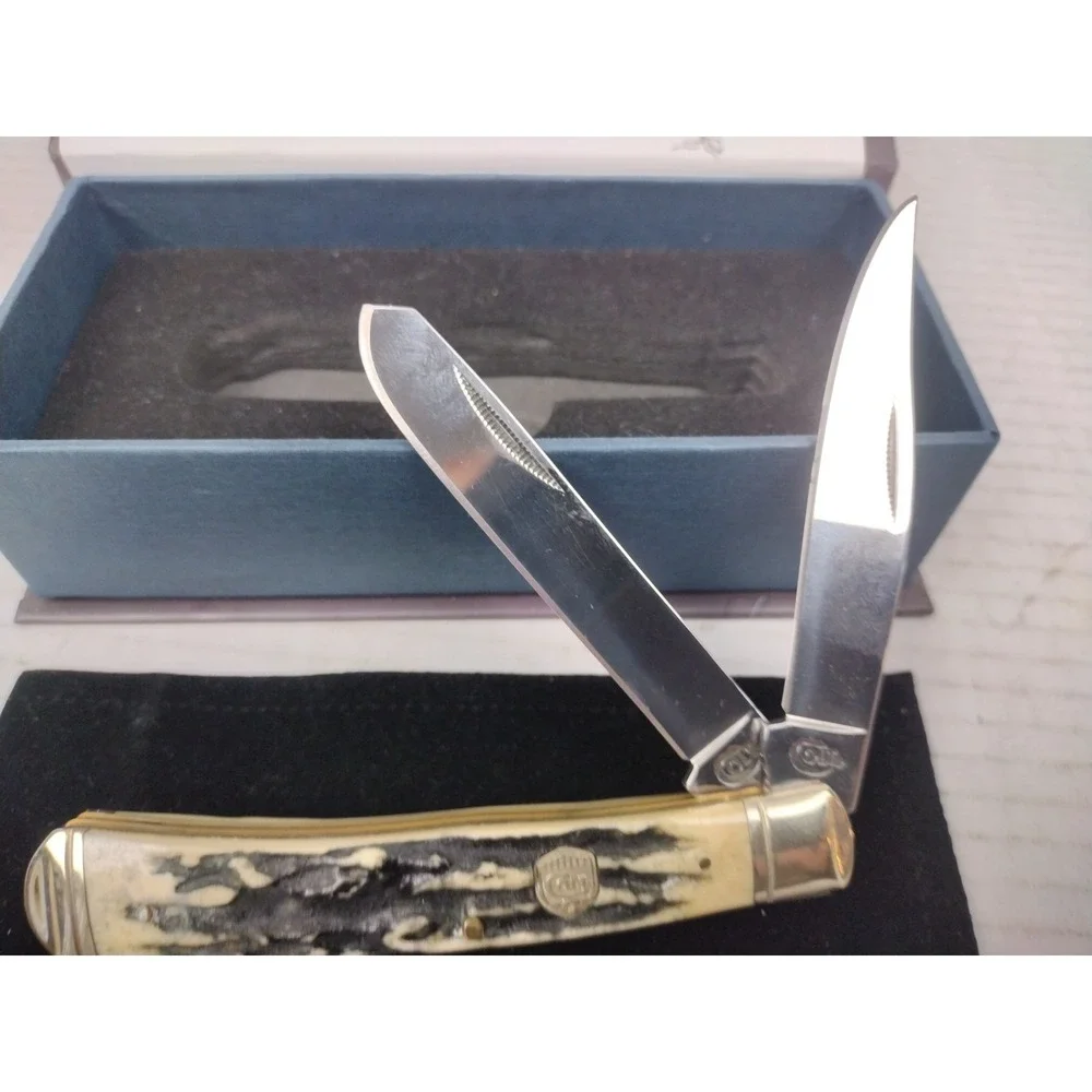 Colt 175th Anniversary CT246 Black Stag Series Knife W Bovine Bone Handle
